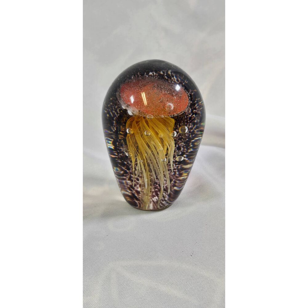 Handblown Art Glass Jellyfish Paperweight